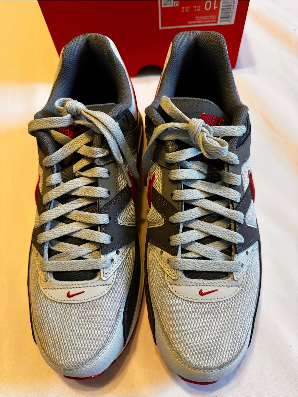 Nike Air Max Command Men’s Grey/White/Red Size 10  Box Without Lid .